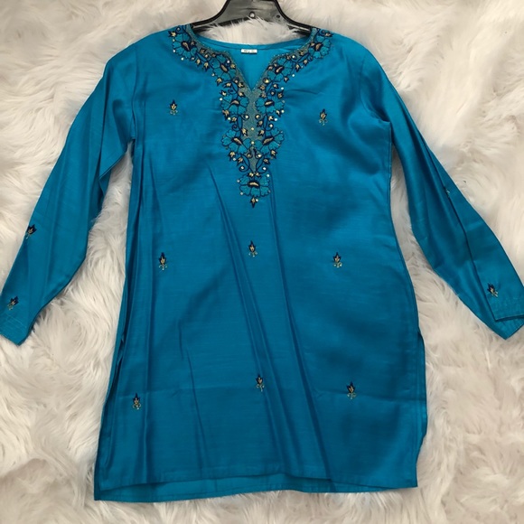 Turquoise Tunic (Indian style) - Picture 4 of 10